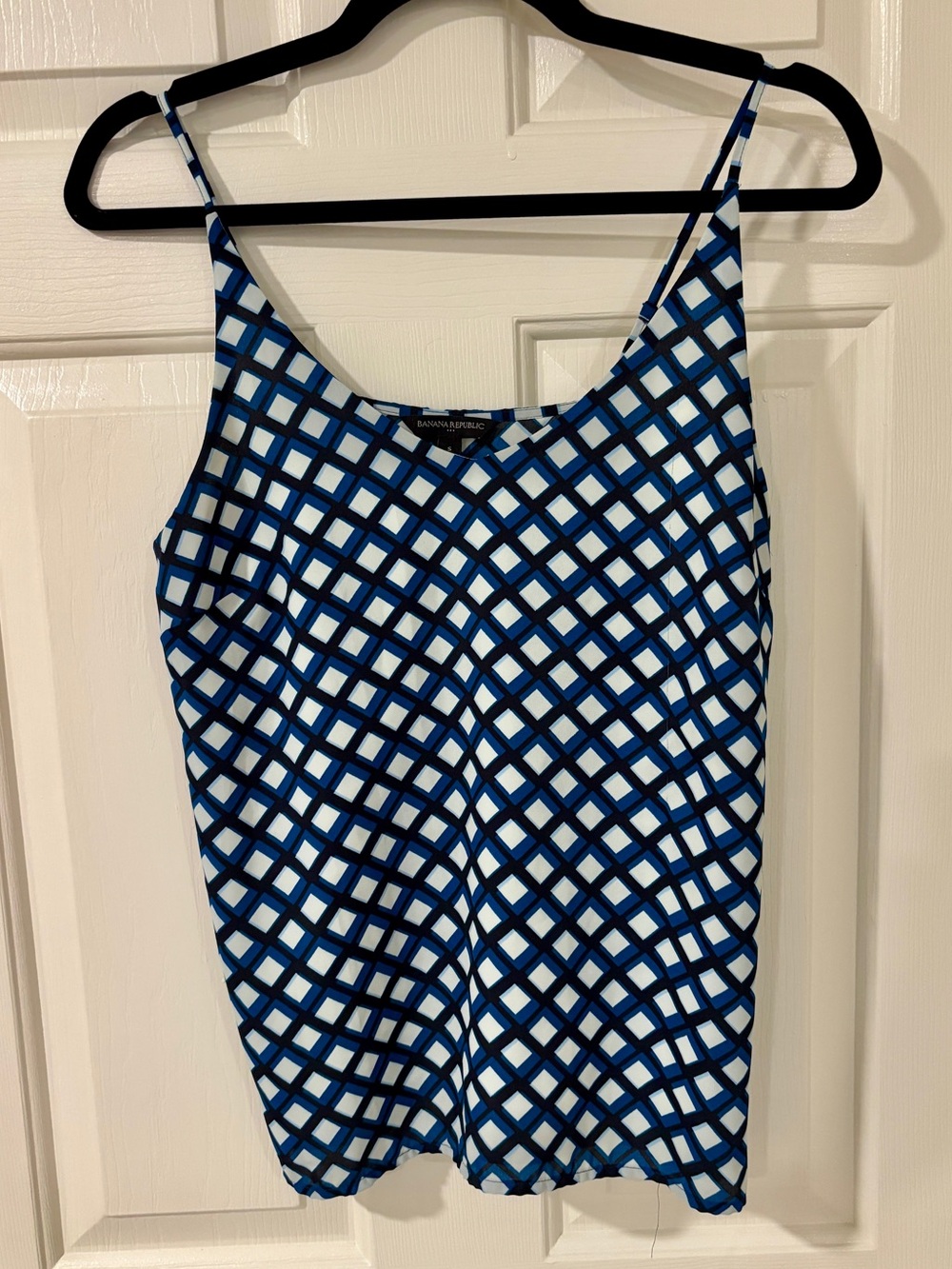 Banana Republic Navy and White Geometric Camisole